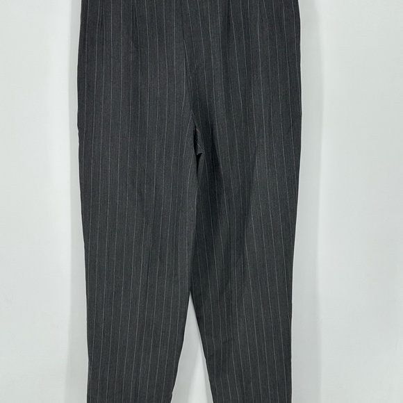 Vintage Giorgio Armani Le Collezioni Sz 14 Pinstriped Pants Wool Blend Gray U2 - Picture 2 of 5